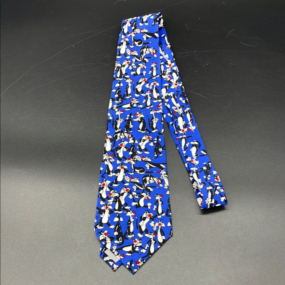 Vintage Sylvester the Cat Looney Tunes Blue Tie - Picture 2 of 4